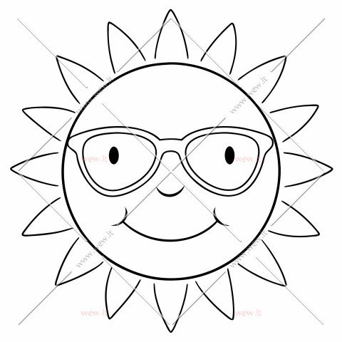 Besišypsanti saulė su akiniais